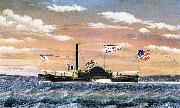 James Bard Fanny, steam tug built 1863 USA oil painting artist